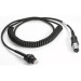 VC5090 RS232 Cable, LS3203ER, coiled, 9' extended, rugged amphenol connector