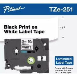 BROTHER MOBILE, TZE TAPE, 1.4 IN X 26.2 FT, BLACK ON WHITE